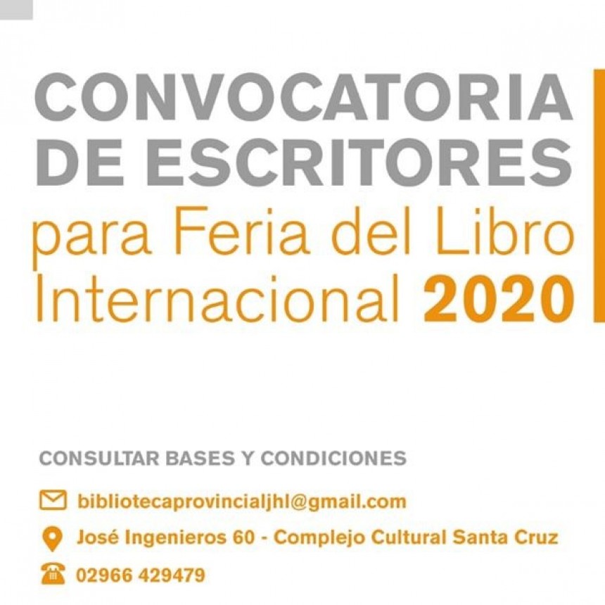 Feria del Libro 2020: Convocatoria para escritores santacruce&ntilde;os
