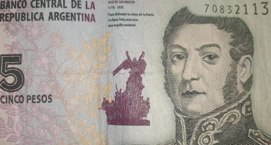 El Banco Central extender&aacute; un mes la circulaci&oacute;n del billete de 5 pesos