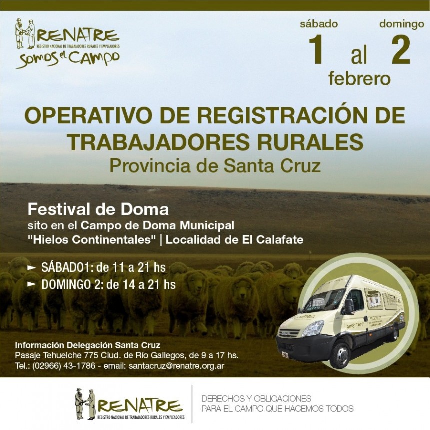 Operativo de Registraci&oacute;n de Trabajadores Rurales en El Calafate 
