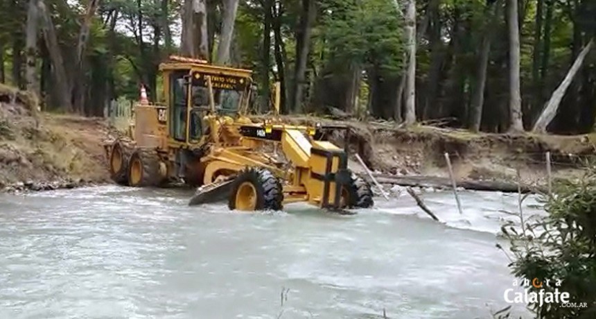 Ruta 41. Inician tareas en la zona del puente roto