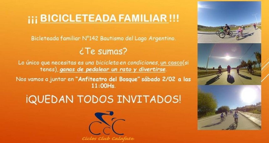 Este s&aacute;bado a las 11 Bicicleteada Familiar