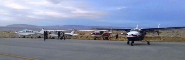 Raid a&eacute;reo que evoca a la Aeroposta pas&oacute; por El Calafate