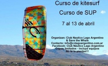 Curso de Kitesurf y Curso de SUP en El Calafate.