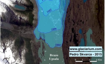 Una imagen evidencia el dram&aacute;tico retroceso del Glaciar Upsala