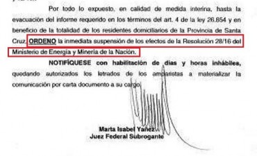 Jueza Federal suspendi&oacute; aumento de gas en Santa Cruz