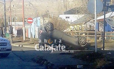 Vuelco en Calafate Viejo, solo un susto.