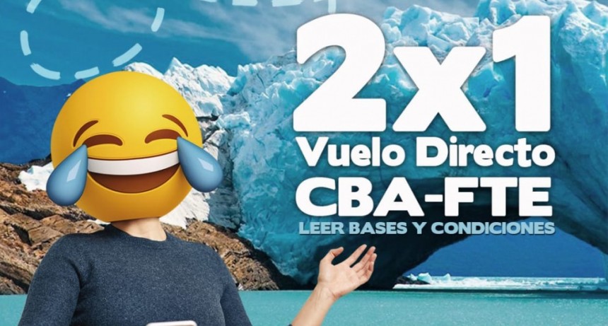 El Calafate lanz&oacute; el 2x1 en el vuelo desde C&oacute;rdoba