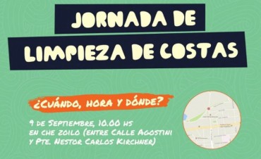 Convocan a limpiar la costa del lago