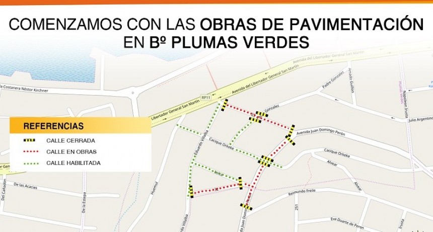 Pavimento. Comenzaron tareas en barrio Plumas Verdes