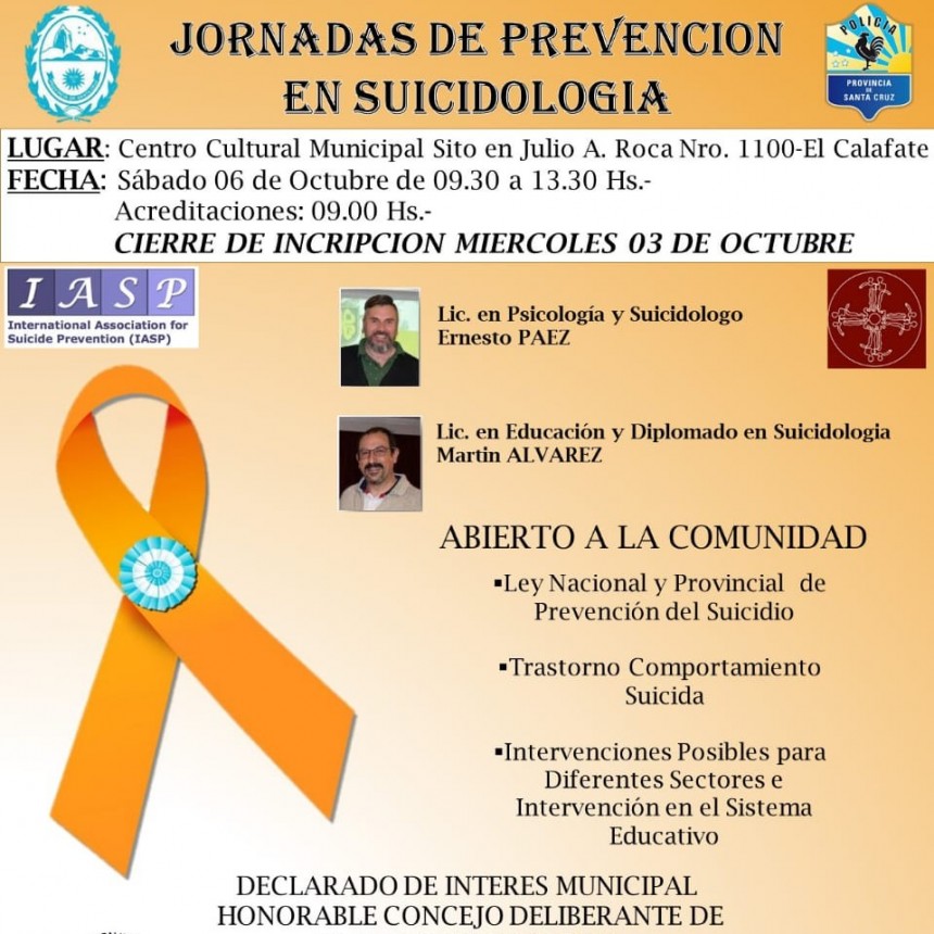 Jornada sobre Prevenci&oacute;n del Suicidio abierta a la comunidad