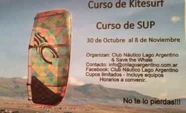 Se realiza Curso de Kitesurf y Curso de SUP en El Calafate