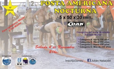 Primer Torneo de Posta Americana Nocturna de Nataci&oacute;n
