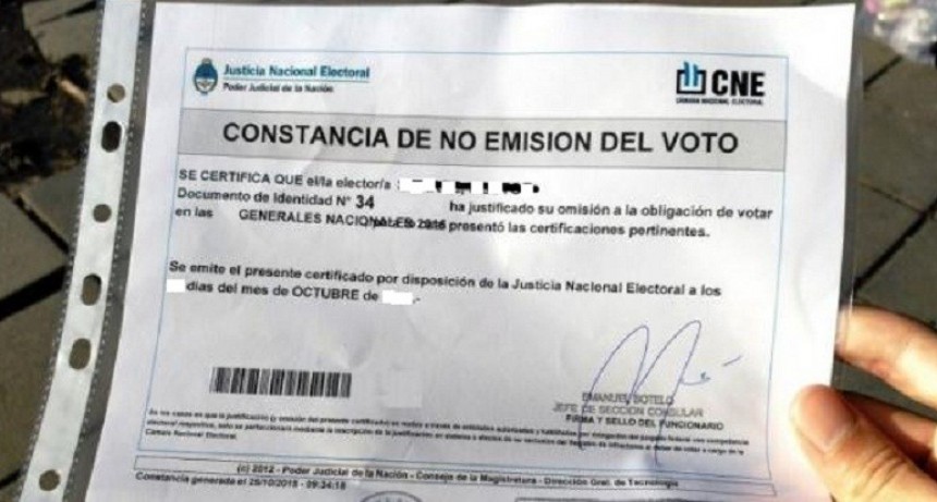 En El Calafate m&aacute;s de 1.200 personas justificaron el NO voto