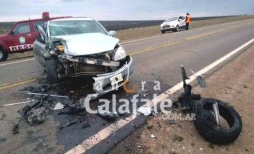 Choque frontal en la ruta