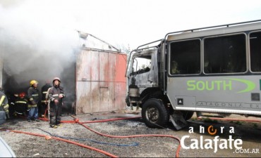 Importantes p&eacute;rdidas en incendio de un taller.