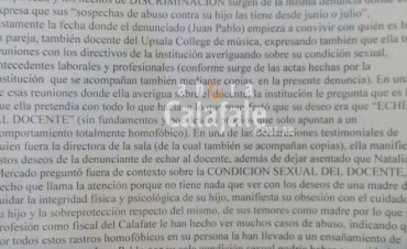Abuso en Colegio.  Docente denunci&oacute; en INADI discriminaci&oacute;n de madre de menor.