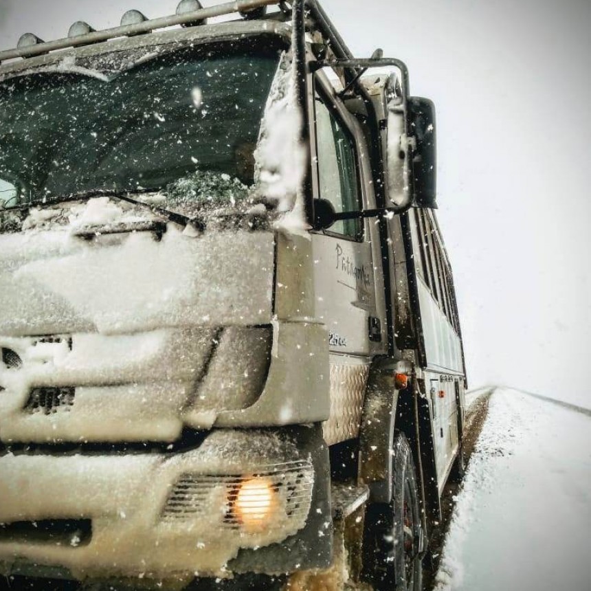 Nieve y viento complican el transito en la ruta nacional 40 
