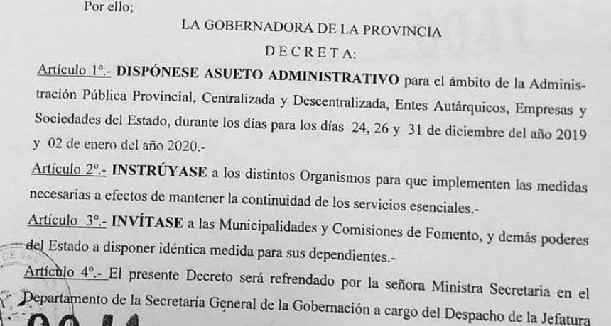 El Gobierno decret&oacute; los asuetos para las Fiestas de Fin de A&ntilde;o